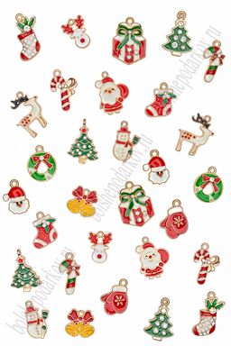 Подвеска металл "Новогоднее ассорти" (30 шт) SF-7343