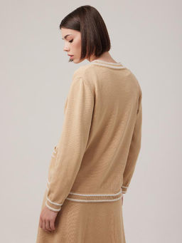 Кардиган женский 1231154001 beige/white - Eleganzza фото 2