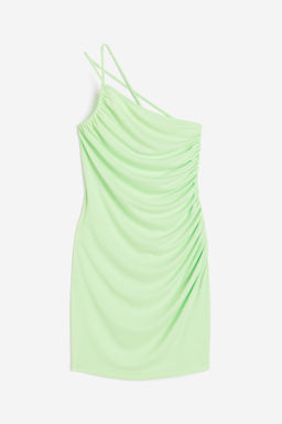 Vestido fruncido de un hombro