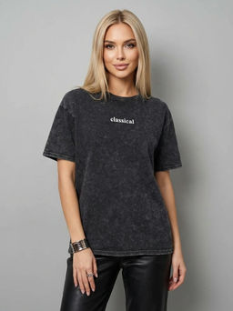 K13439 Футболка OVER SIZE (хлопок) ЧЕРНЫЙ_03