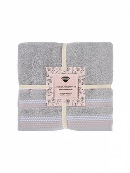 Набор махровых полотенец 50x90 серый махровая ткань