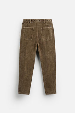 CORDUROY CARROT FIT TROUSERS - Zara фото 42