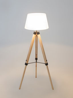 Торшер напольный "Эко" Е27 40Вт бежевый-белый тренога 45х45х150 см