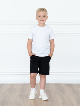 Шорты детские черные с карманами 403 (134, 68)