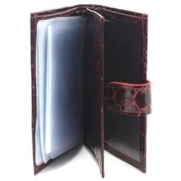 Обложка для авто+паспорт-Croco-ВП-1022 с хляст, двойн стенка, натуральная кожа бордо скат (67) 226026  фото 3