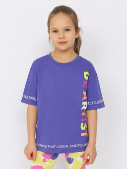 CRB wear/CSJG 63756-44-394 Футболка для девочки,фиолетовый/Ex.Cherubino