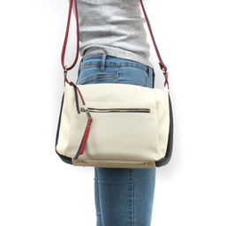 Сумка женская искусственная кожа ADEL-279/ММ. 1отдел+плеч/рем. беж/син/красн флотер 259619 - Adelia фото 5