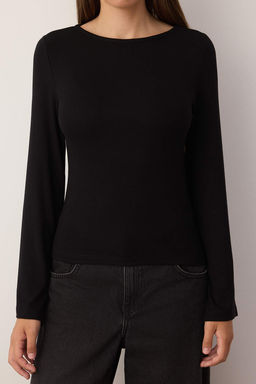 Ekru Fitted/Vucuda Oturan Kay?k Yaka Yumusak kumasl? Uzun Kollu Esnek Orme Bluz TWOAW26BZ00129 - Trendyolmilla фото 3