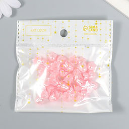 Цена за 2 шт. Бусины для творчества пластик Цветок ландыша жемчужный, набор 40 шт., розовый, 1?0.9?0.9 см