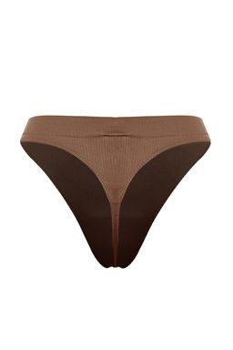 Trendyolmilla Kahverengi-Nude 2li Paket Seamless/Dikissiz Tanga Orme Kulot THMAW23KU00139  фото 18