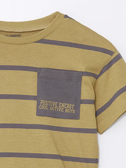 Bisiklet Yaka K?sa Kollu ?izgili Erkek Bebek Ti??rt - Waikiki фото 2