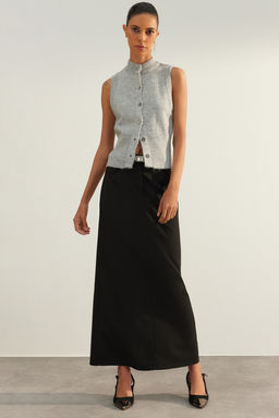 Limited Edition Gri Yumusak Dokulu Triko Yelek TWOAW24HI00403