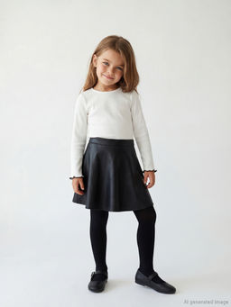 Deri G?r?n?ml? K?z ?ocuk Etek