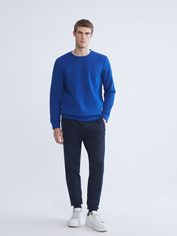 Bisiklet Yaka Erkek Kal?n Sweatshirt