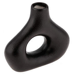 Ваза керамическая "Каир" 320мл, 16,5х5см h14см, д/горла - 3см, фактурный глянец, цвет - черный, в коробке (Китай)