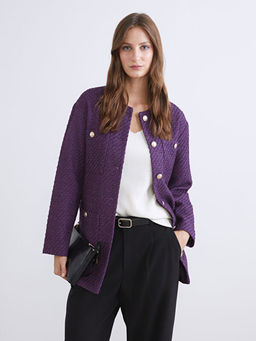 Bisiklet Yaka Kad?n T?vit Ceket