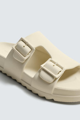 SANDALIA DOBLE TIRA ENGOMADA / Blanco Crema - Zara фото 6