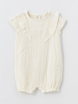 Bisiklet Yaka K?sa Kollu Basic K?z Bebek Tulum