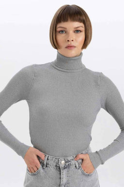 Fitted Bal?kc? Yaka Triko Kazak - Defacto фото 2