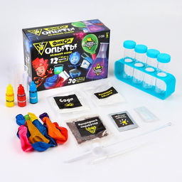 Набор для опытов Фиксики Фикси опыты. Большой набор, 12 опытов, Файер и Нолик