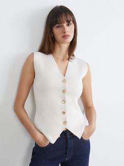 V Yaka Kad?n Triko Yelek