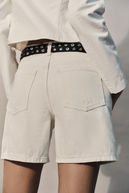 BERMUDA REGULAR DENIM TRF TIRO MEDIO / Blanco roto - Zara фото 5