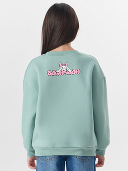 Свитшот для девочек зеленый с надписью Bunnybun - Mark formelle фото 2