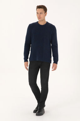Erkek Comfort Fit Bisiklet Yaka Lacivert Kazak - U.s. polo assn фото 4
