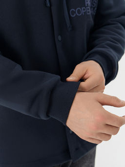 Толстовка мужская синяя из футера с начесом - Mark formelle фото 5