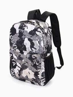 Рюкзак школьный на молнии, с карманами, с принтом, размер 30?13?42 см, голубой/серый