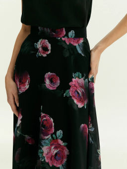 Юбка миди из шифона с цветочным принтом, S873/armika - Emka фото 3