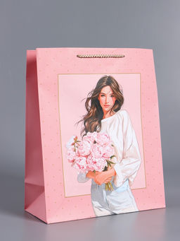 Пакет подарочный ламинированный «Каждое мгновенье-счастье», розовый, 26×12×32 см