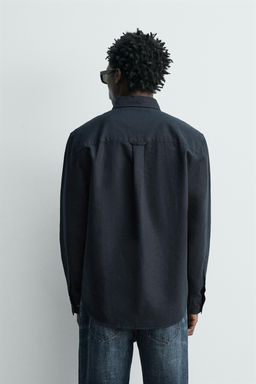 CAMISA REGULAR FIT C??AMO - ALGOD?N / Marino oscuro - Zara фото 3