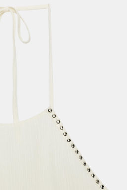 TOP HALTER VOLANTES TACHAS / Crudo - Zara фото 4