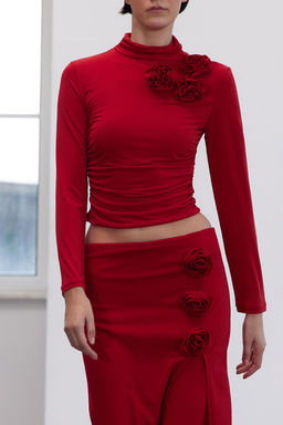 Limited Edition Orme Gul Detayl? Krep Bluz TPRAW25BZ00006 - Trendyolmilla фото 6