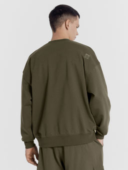 Свитшот мужской в цвете хаки с печатью т.полынь +печать 121868/1 - Mark formelle фото 3