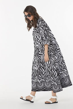 Платье хлопковое в полоску зебра