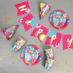 Набор бумажной посуды Happy Birthday