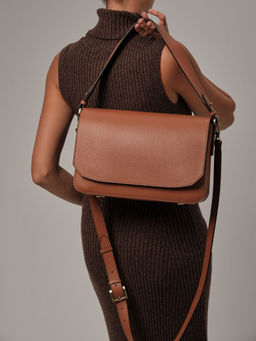 Сумка кожаная Deboro 30512 коричневый камень