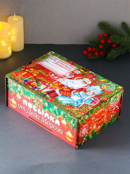 Новогодняя шкатулка подарочная Красный Новый год, для подарков, самосборная, 28?19.5?11 см