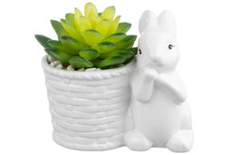 Кашпо Elan Gallery Зайчонок с цветком керамика 11×7,5×10 см  фото 18