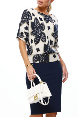 Костюм синий с юбкой - Dstrend фото 3