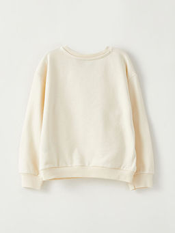 Bisiklet Yaka Ta? Bask?l? Uzun Kollu K?z ?ocuk Sweatshirt - Waikiki фото 2