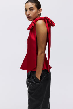 Top de un hombro con lazo decorativo - H&m фото 3
