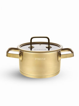 Кастрюля с крышкой 2,5л золотой нержавеющая сталь