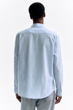 Camisa en mezcla de lino Regular Fit - H&m фото 9