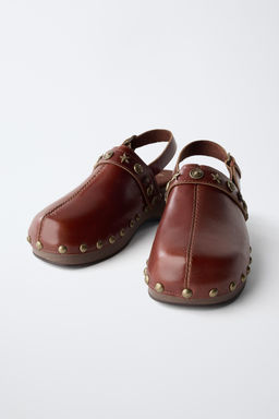 ZUECO TACHAS PIEL / Marr?n - Zara фото 3