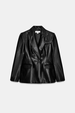 FAUX LEATHER DOUBLE-BREASTED BLAZER - Zara фото 7