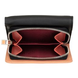 Итальянский кожаный кошелек DuDu серии Pemba | черно-розовый - Dudubags фото 5