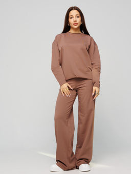 Женский лонгслив из футера 2-х нитки какао ВК-25 (02)